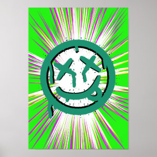 Acid Punk Road Trip Print Psychedelic Neon Wall Poster