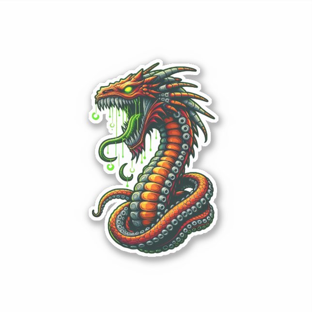 Acidic Cyber Dragon Sticker (Vorderseite)