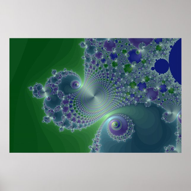 Acier Bleu - Poster Fractal (Devant)