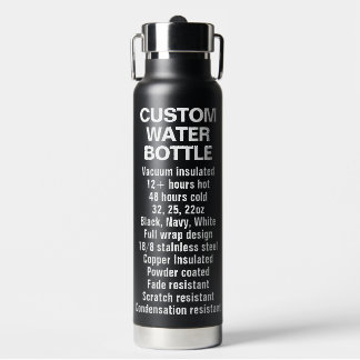 Acier isolé et bouteille de cuivre 25oz NOIR