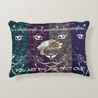 Acii mehrfarbige pixelige Katzen Dekokissen