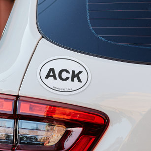 ACK Nantucket Abkürzung & Name Euro Oval Auto Magnet