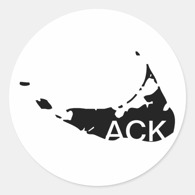 ACK Nantucket Runder Aufkleber (Vorderseite)