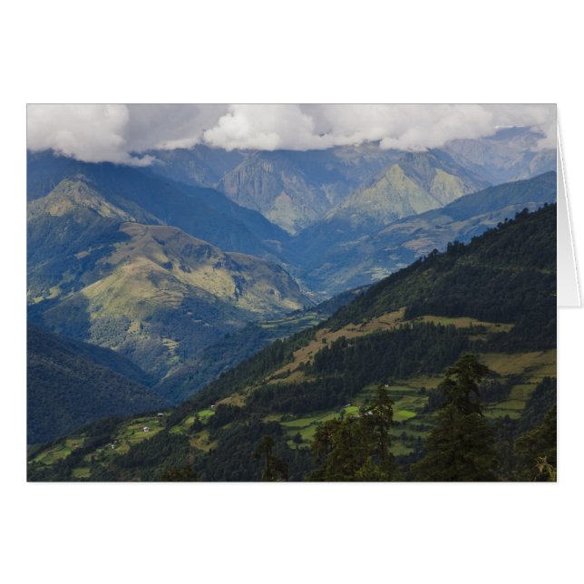 Ackerland und Dorf im Himalaya (Vorderseite (Horizontal))
