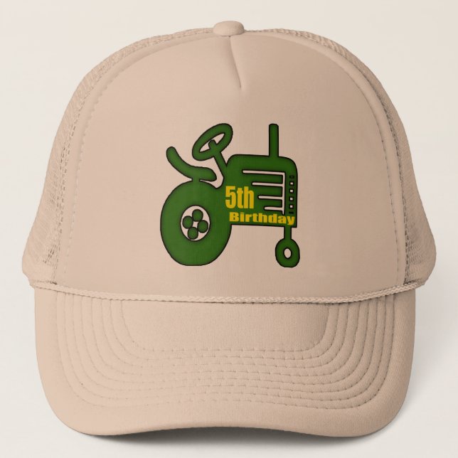 Ackerschlepper-5. Geburtstags-Geschenke Truckerkappe (Vorderseite)