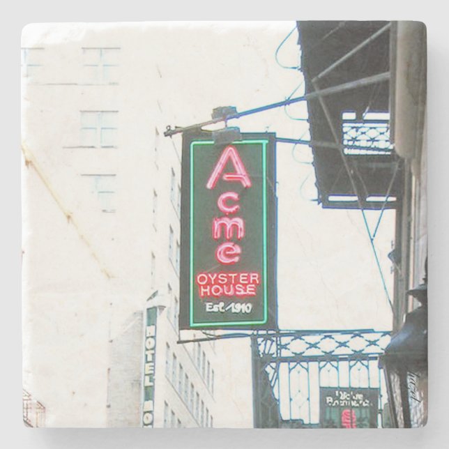 Acme Oyster House Untersetzer, New Orleans Steinuntersetzer (Vorderseite)