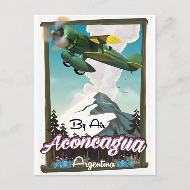 Aconcagua - Argentinien Vintages Flugplakat drucke Postkarte (Vorderseite)