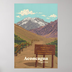 Aconcagua Berg Reiseplakat Poster