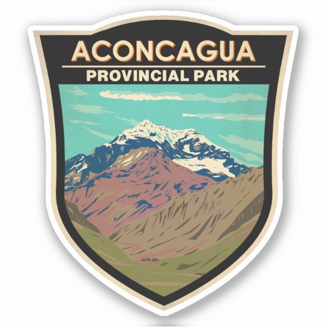 Aconcagua Provincial Park Argentinien Reisen Vinta Aufkleber (Vorderseite)