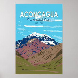 Aconcagua Provincial Park Argentinien Reisen Vinta Poster