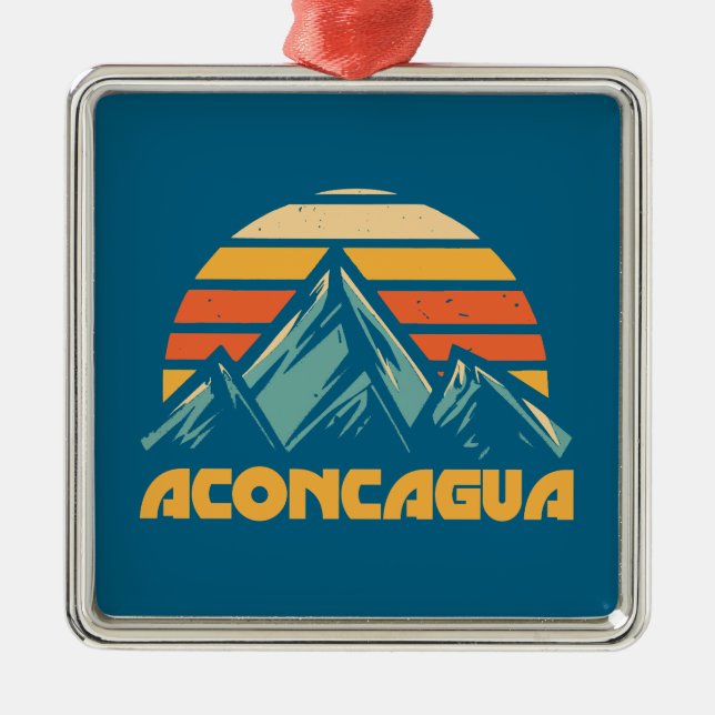 Aconcagua Retro Turquoise Ornament Aus Metall (Vorne)