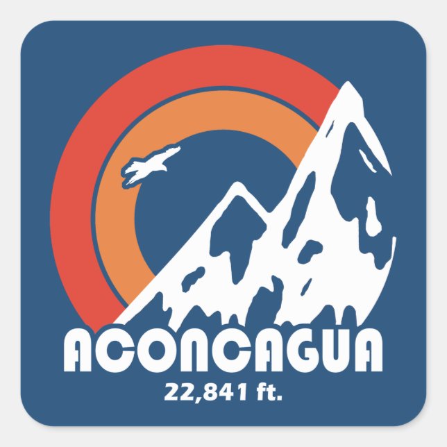 Aconcagua Sun Eagle Quadratischer Aufkleber (Vorderseite)