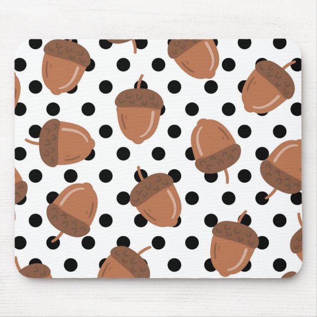 Acorn Black Dots Herbst Y2K Muster Mousepad (Vorne)
