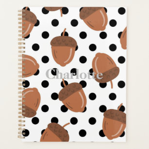 Acorn Black Dots Herbst Y2K Muster Planer