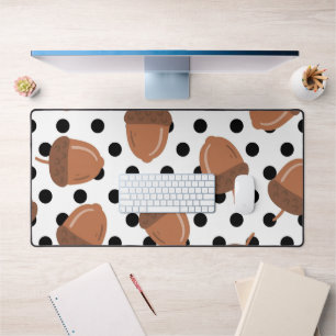 Acorn Black Dots Herbst Y2K Muster Schreibtischunterlage
