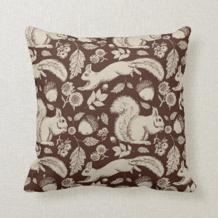 Acorn Eichhörnchen Burgundy Throw Kissen