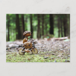Acorn elf fahren mit dem Rad zum Büro Postkarte