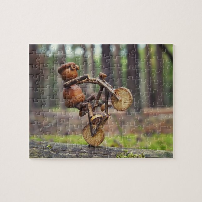 Acorn-Elf-Fahrer auf dem Bike-Puzzle (Horizontal)