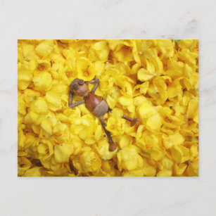Acorn elf in der Blume Blätter Postkarte