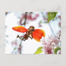 Acorn elf Mädchen als Tulpenmärchen Frühlingskarte Postkarte