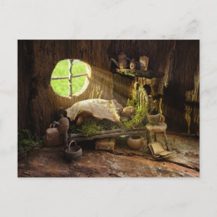 Acorn Elf schlafend in seinem Haus Postkarte