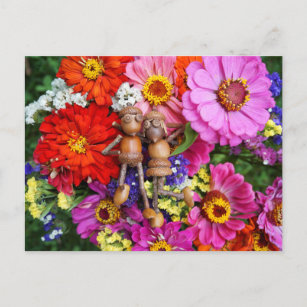 Acorn-Elfen auf dem Spray von Blume auf der Postka Postkarte
