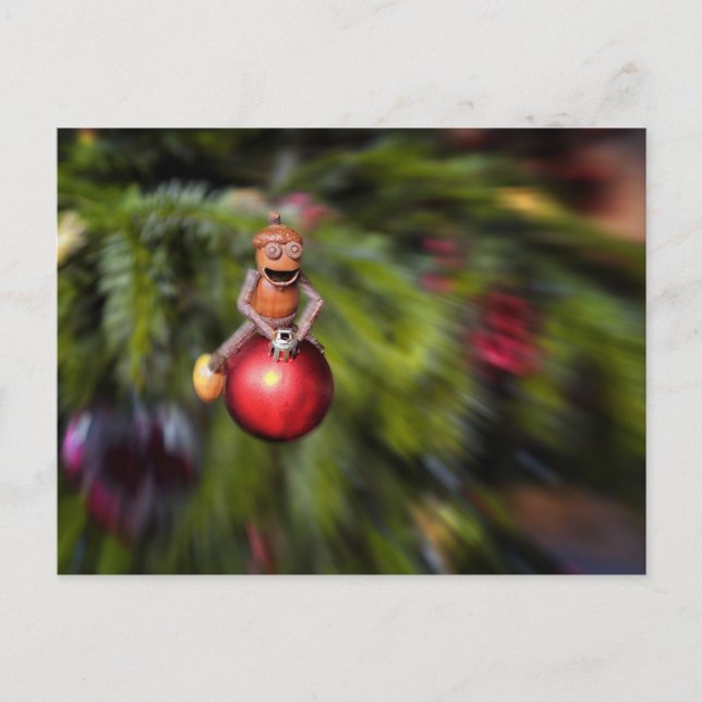 Acorn Elfen auf der Weihnachtsdekoration Weihnacht Postkarte (Vorderseite)