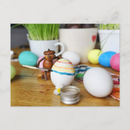 Acorn Elfen dekorieren Ostereier Ostern Postkarte