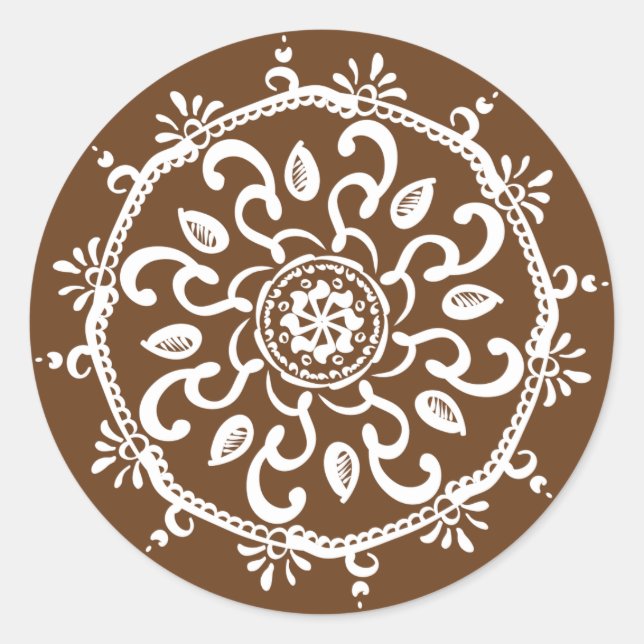 Acorn Mandala Runder Aufkleber (Vorderseite)