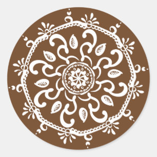 Acorn Mandala Runder Aufkleber