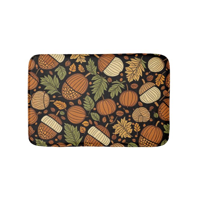 Acorn Pattern Harvest Day Bath Mat Badematte (Vorderseite)