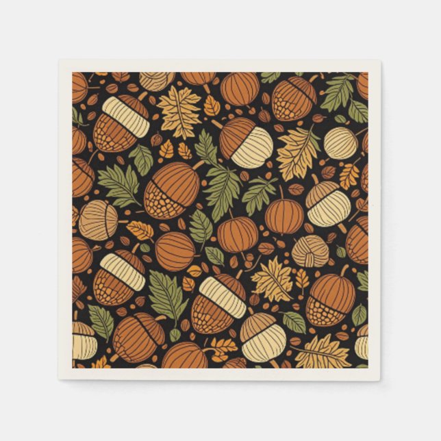Acorn Pattern Harvest Day Napkins Serviette (Vorderseite)
