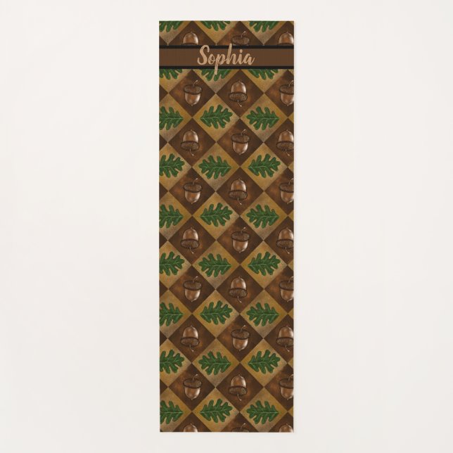 Acorn- und Eichenholzmuster Yogamatte (Vorderseite)