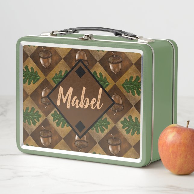 Acorn- und Eichenleaf-Prüfpappmuster für den benut Metall Brotdose (Beispiel)