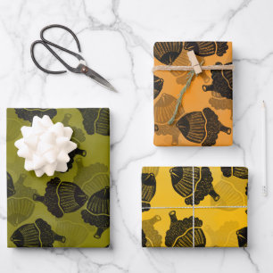 Acorn Woodblock Geschenkpapier Set