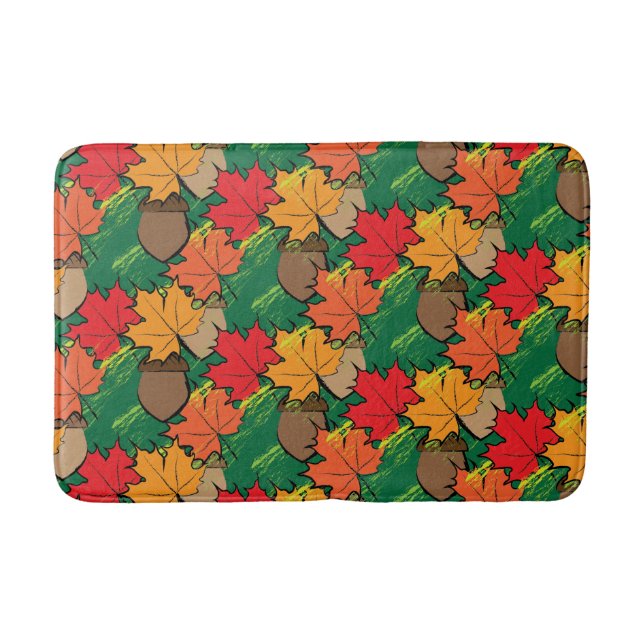 Acorne und Blätter III Badematte (Vorderseite)