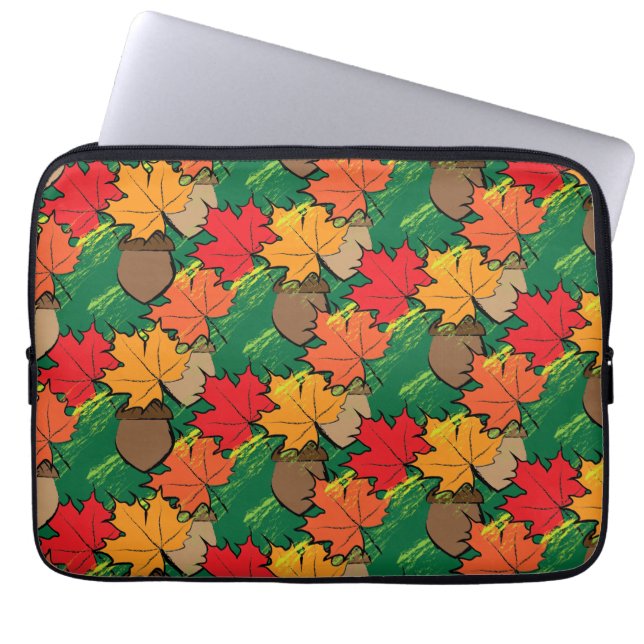 Acorne und Blätter III Laptopschutzhülle (Vorderseite)