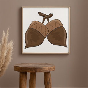 Acorns Rustikale Herbstwälder Natur Poster