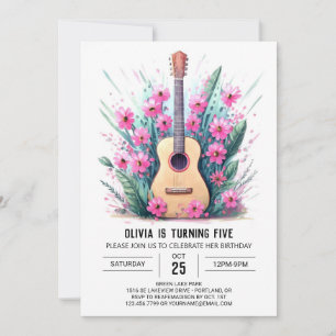 Acoustic Ballad Guitar Geburtstag Einladung
