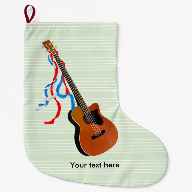 Acoustic Bass Guitar American Music Großer Weihnachtsstrumpf (Vorderseite)