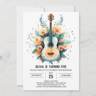 Acoustic Fun Guitar Geburtstag Einladung