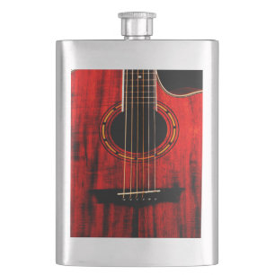 Acoustic Gitarre Holzmusik Kunstkunst Schöne Flachmann