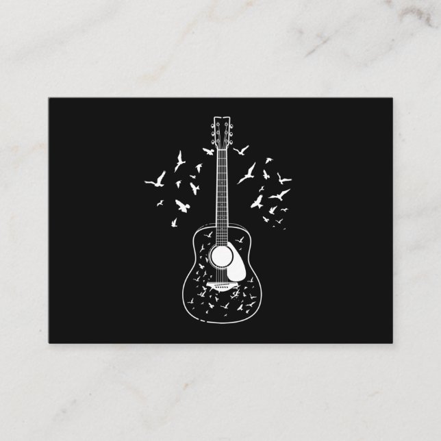 Acoustic Gitarre Player Birds Music Teacher Musici Visitenkarte (Vorderseite)