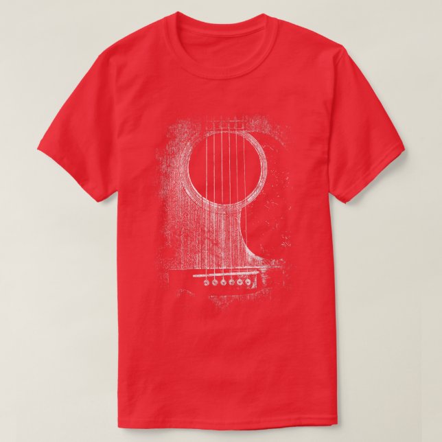 Acoustic Gitarre Six String Classic Rock Roll Long T-Shirt (Design vorne)