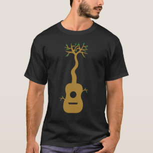 Acoustic Gitarrenbaum des Lebens Gitarrenspielerna T-Shirt