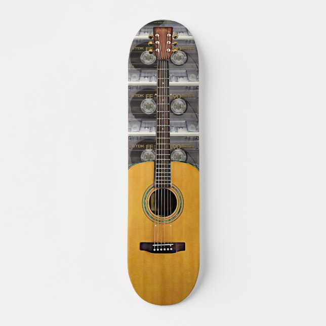 Acoustic Guitar and Retro Tape Rock n Roll Skateboard (Vorne)