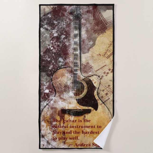 Acoustic Guitar Beach Handtuch (Vorderseite)