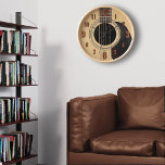 Acoustic Guitar Clock w/ Numbers Wanduhr<br><div class="desc">A classic 6 String Guitar Wall Clock with numbers.</div>