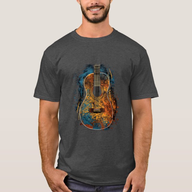 Acoustic Guitar Guitarist Band Guitar Player funny T-Shirt (Vorderseite)