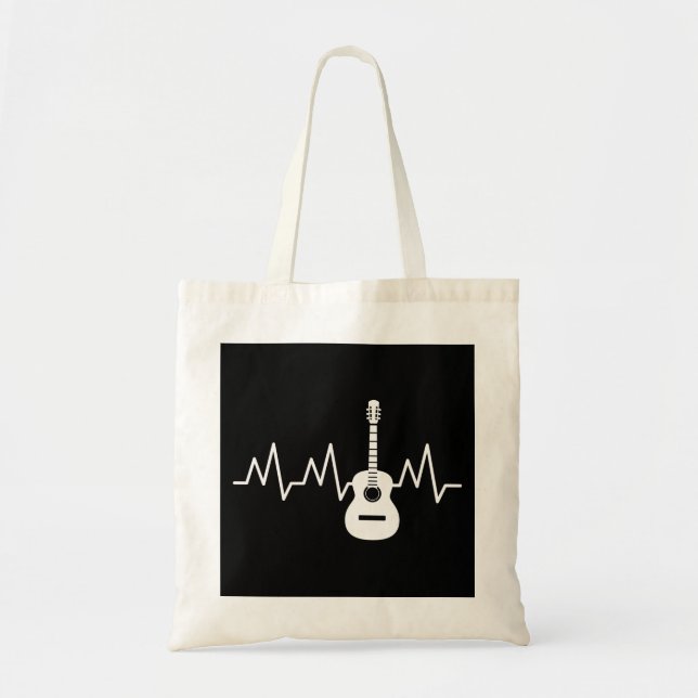 Acoustic Guitar Heart Beat Tragetasche (Vorne)